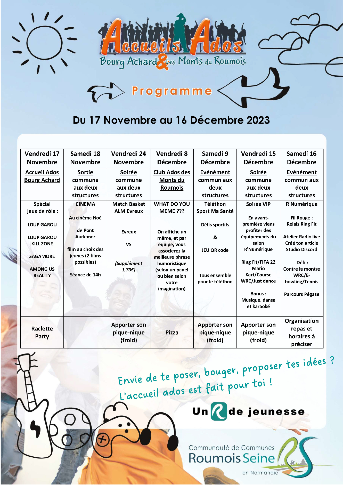 Affiche programme accueil ados